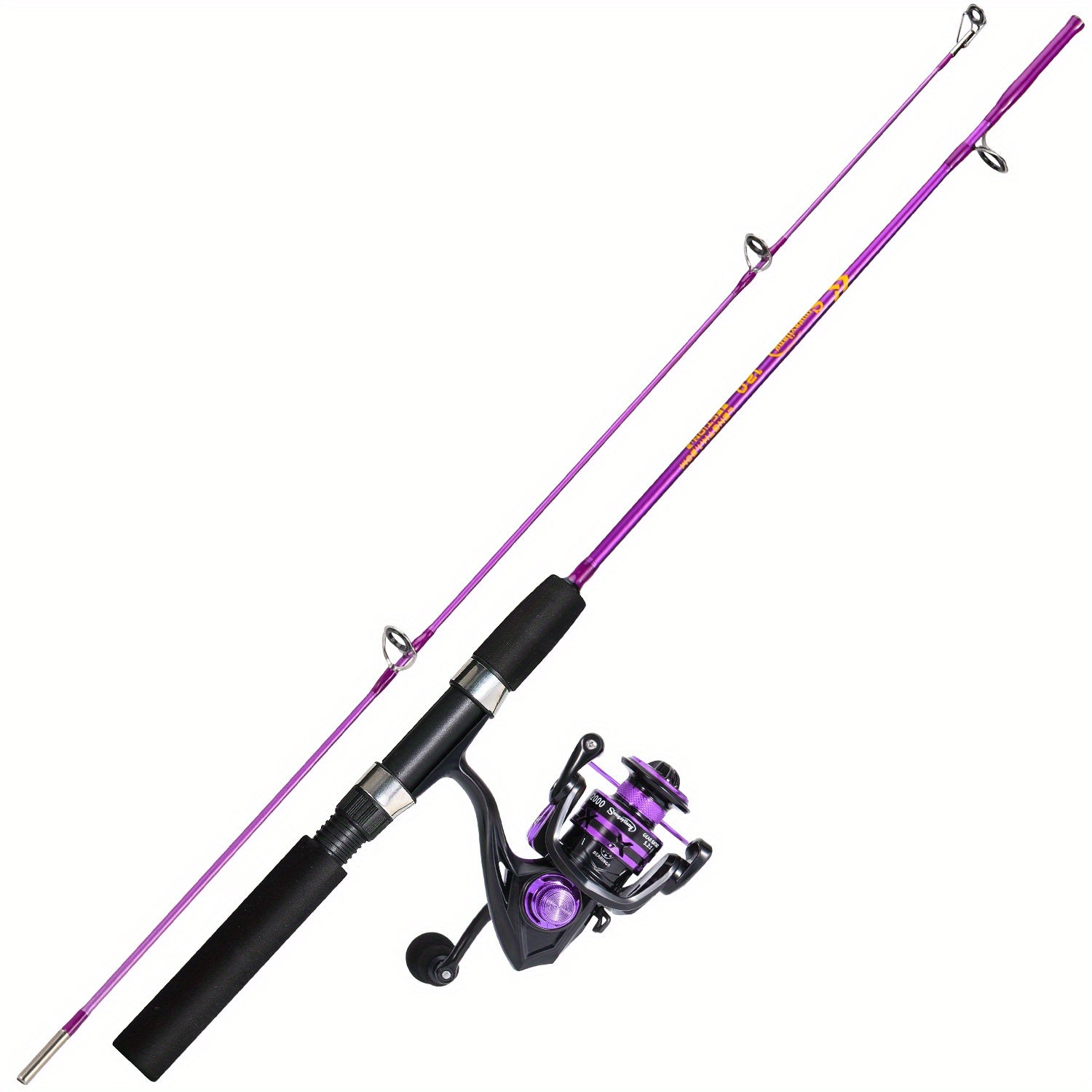 [1.8M/2.1M Fishing Combo] Sougayilang 1.8M/2.1M Fishing Rod & Reel Combo | Durable Resin, Ambidextrous, Moderate Action | 5.2:1 Drag Ratio Spincasting Set for Freshwater & Saltwater, Colorful Rods with Black Handles, Ergonomi