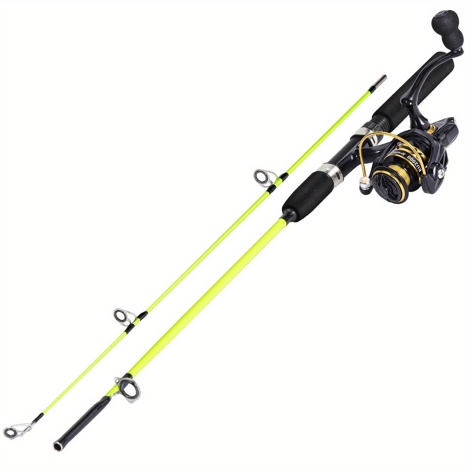 [1.8M/2.1M Fishing Combo] Sougayilang 1.8M/2.1M Fishing Rod & Reel Combo | Durable Resin, Ambidextrous, Moderate Action | 5.2:1 Drag Ratio Spincasting Set for Freshwater & Saltwater, Colorful Rods with Black Handles, Ergonomi