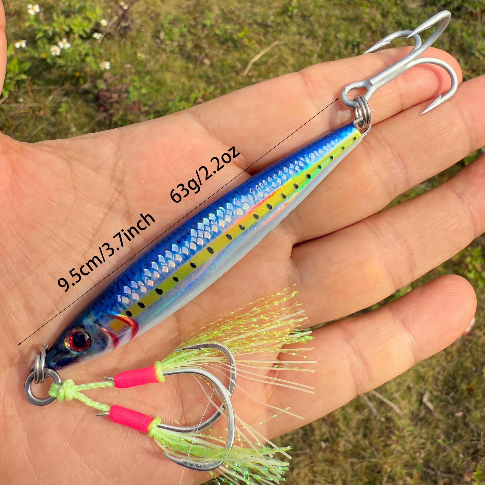 Quick-Sink Artificial Bait for Bass Fishing - Sinking Lead Jig with Realistic Scale Pattern, Blue-Greenish-Grey Color, Durable ABS Material, Perfect for Catching Fish, Bass Fishing Accessory | Sinking Jig | Durable Lea