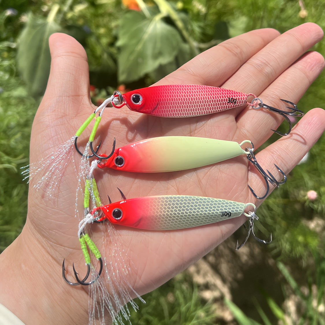 1set Glow-in-the-Dark Metal Jig Mixed Color Set, Saltwater Freshwater Fishing Bait with Realistic Scales and Silicone Skirt, Suitable for Night Fishing, Saltwater, Freshwater Bass, etc