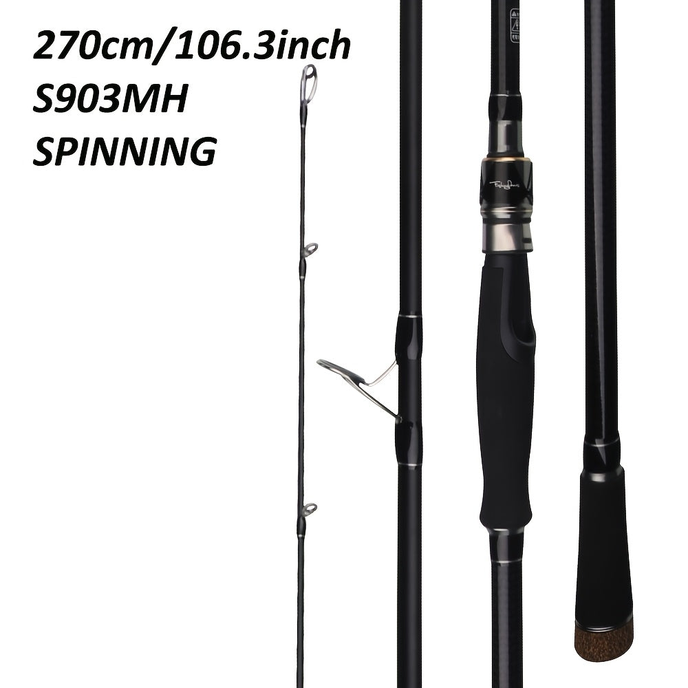 FishingFans Medium-Heavy Action Trolling Fishing Rod - 2.7m/3.0m/3.3m Portable High-Carbon Fast-Action Rod with Sensitive Tip & Ergonomic Handle for Trolling, Trawling, Catfish - Black
