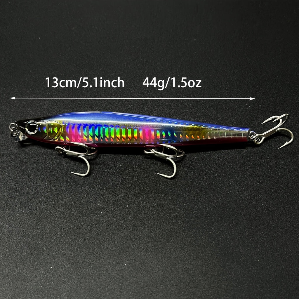 3pcs Isca Pesca Minnow Fishing Lures, 1.5oz Heavy Weight Sinking Jerkbaits, High-Refractive-Index Polymer, Longcasting Artificial Bait for Seabass Trout, Saltwater Sea Bass Plastic Tackle