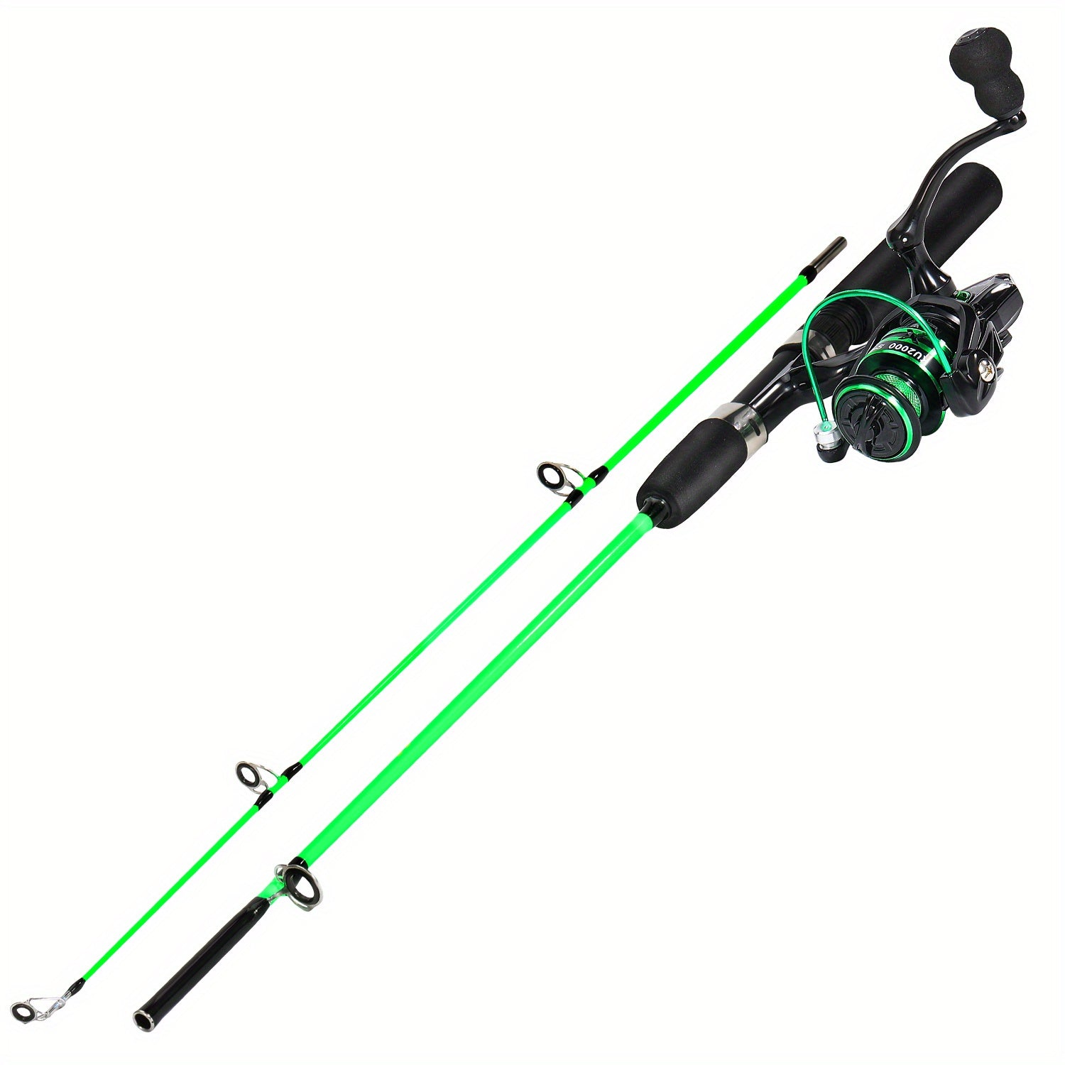 [1.8M/2.1M Fishing Combo] Sougayilang 1.8M/2.1M Fishing Rod & Reel Combo | Durable Resin, Ambidextrous, Moderate Action | 5.2:1 Drag Ratio Spincasting Set for Freshwater & Saltwater, Colorful Rods with Black Handles, Ergonomi