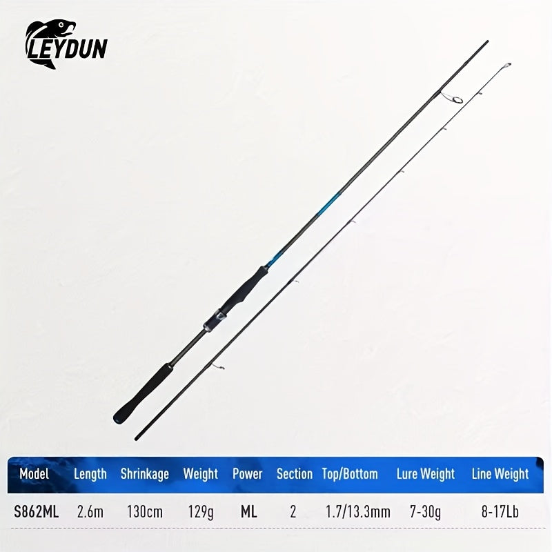 [LEYDUN Saltwater Spinning Rods] LEYDUN Saltwater Light Fast Spinning Rods | Inshore Breakwater Bass Rod | 2 Section S832M S922ML S972M Blue