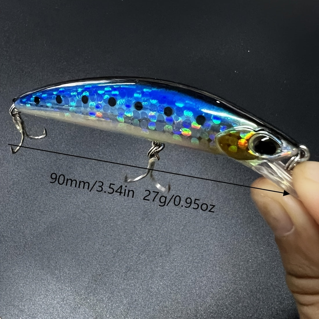 3-Pack Lure Fishing Baits, ABS Material, Mixed Color, Ideal for Bass, Trout, Catfish, Mackerel, and More, Perfect for New Year Angling