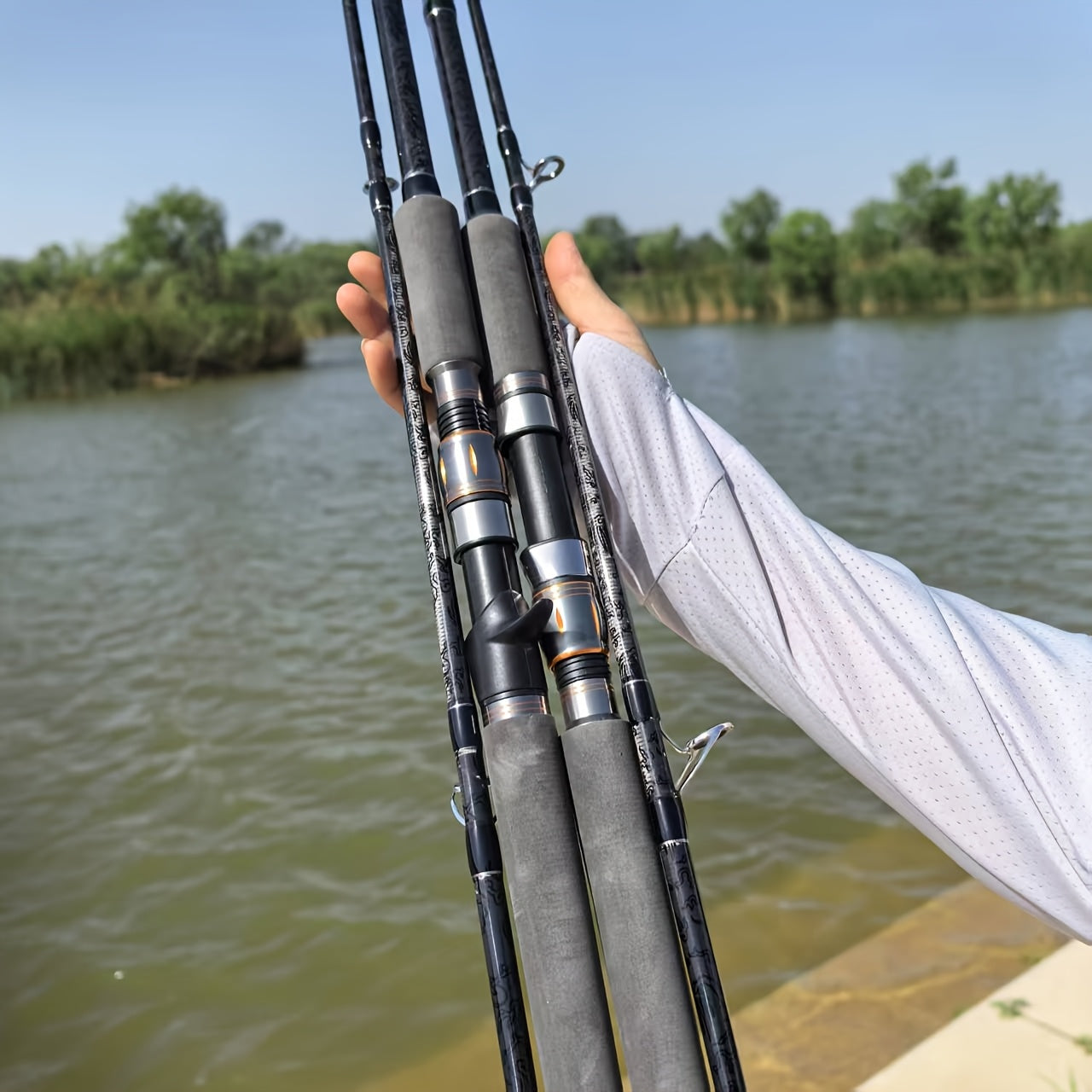 [Ultra-Hard XXH Fishing Rod] Ultra-Hard 2.1m XXH Fishing Rod | Carbon Fiber Shaft & Ceramic Guide Ring, Lightweight 5.5lb Capacity for Big Fish, Saltwater & Freshwater Lakes, Tackle Organizer for All Anglers, Sleek Rod Design