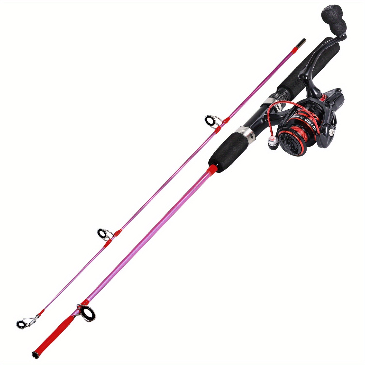 [1.8M/2.1M Fishing Combo] Sougayilang 1.8M/2.1M Fishing Rod & Reel Combo | Durable Resin, Ambidextrous, Moderate Action | 5.2:1 Drag Ratio Spincasting Set for Freshwater & Saltwater, Colorful Rods with Black Handles, Ergonomi