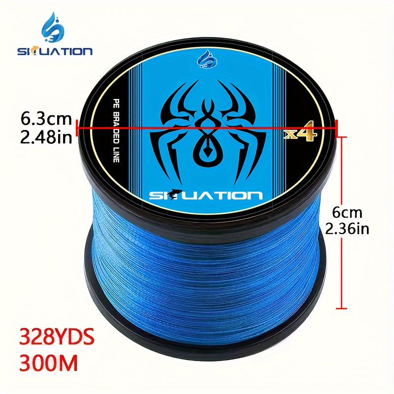 Ultimate PE Braided Fishing Line - 4x Blue, 300m/328yd, Strong & Smooth for Long Casting, Durable & Versatile for All Fish, Fishing Gear | Smooth Texture Line | Durable Fishing Line