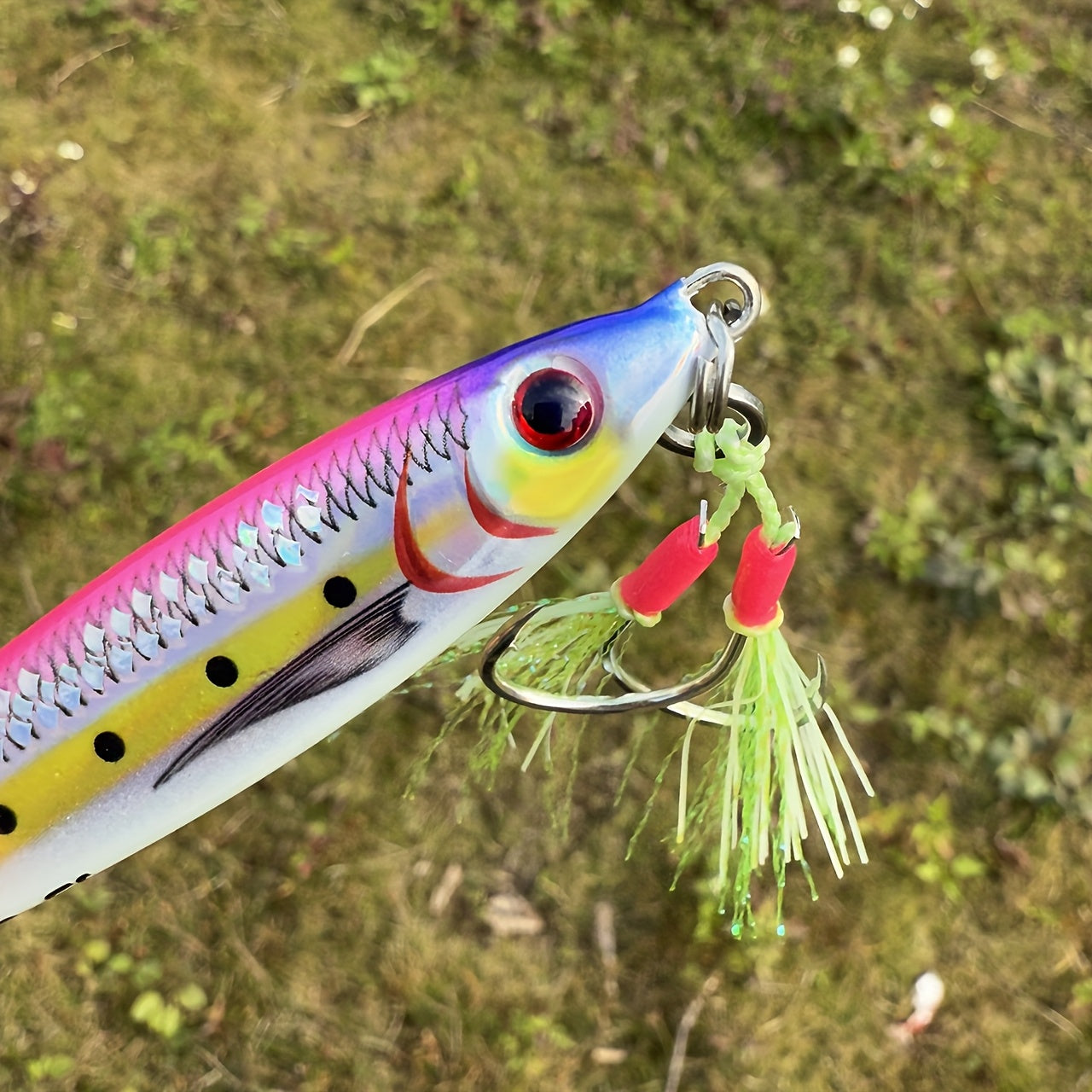 Quick-Sink Artificial Bait for Bass Fishing - Sinking Lead Jig with Realistic Scale Pattern, Blue-Greenish-Grey Color, Durable ABS Material, Perfect for Catching Fish, Bass Fishing Accessory | Sinking Jig | Durable Lea