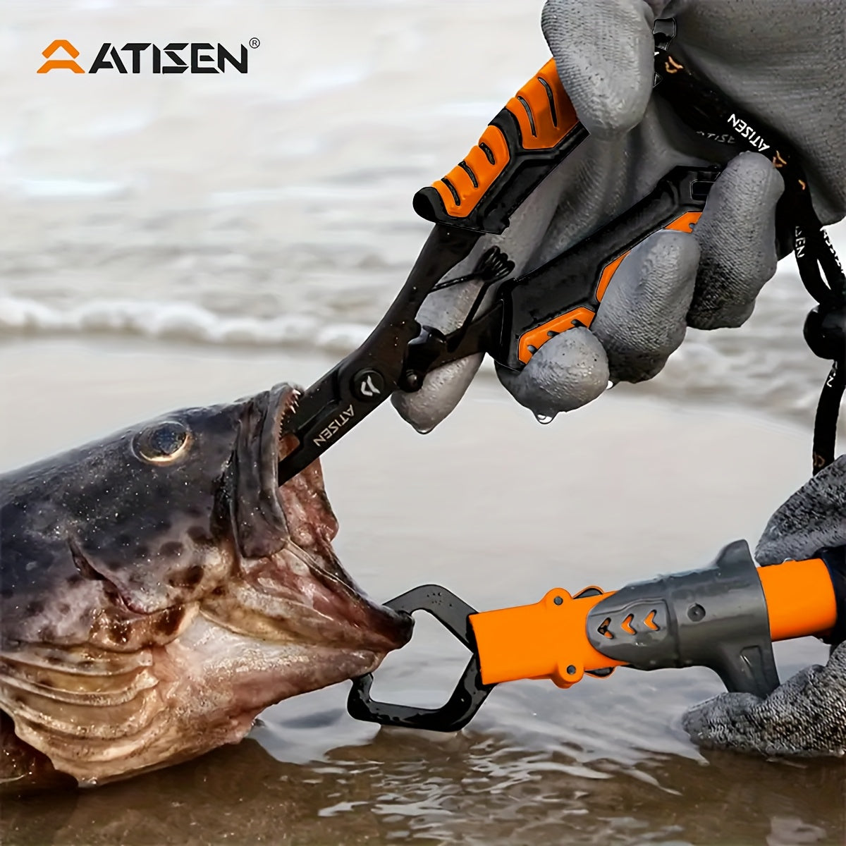 ATISEN Pro Stainless Steel Fishing Fillet Knife Set, Fish Lip Gripper, Perfect for Filleting, Boning, Frozen Bait, Perfect Valentine's & Christmas Gifts, Fishing Gear, Fishing Accessories, Fishing Knife, Fishing Scale Removal
