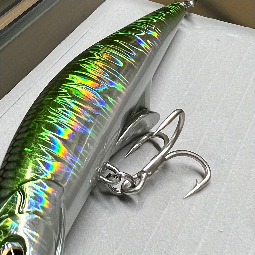 Saltwater Fishing Lures Kit Surf Fishing Striped Bass Lures Hard Bait Minnow Lures Jerkbait Fishing Lure Big Minnow Boat Fishing Deep Sea Fishing Bait Saltwater Large Bait for Big Fish Deep Sea Bass Tuna Spanish Mackerel 45g