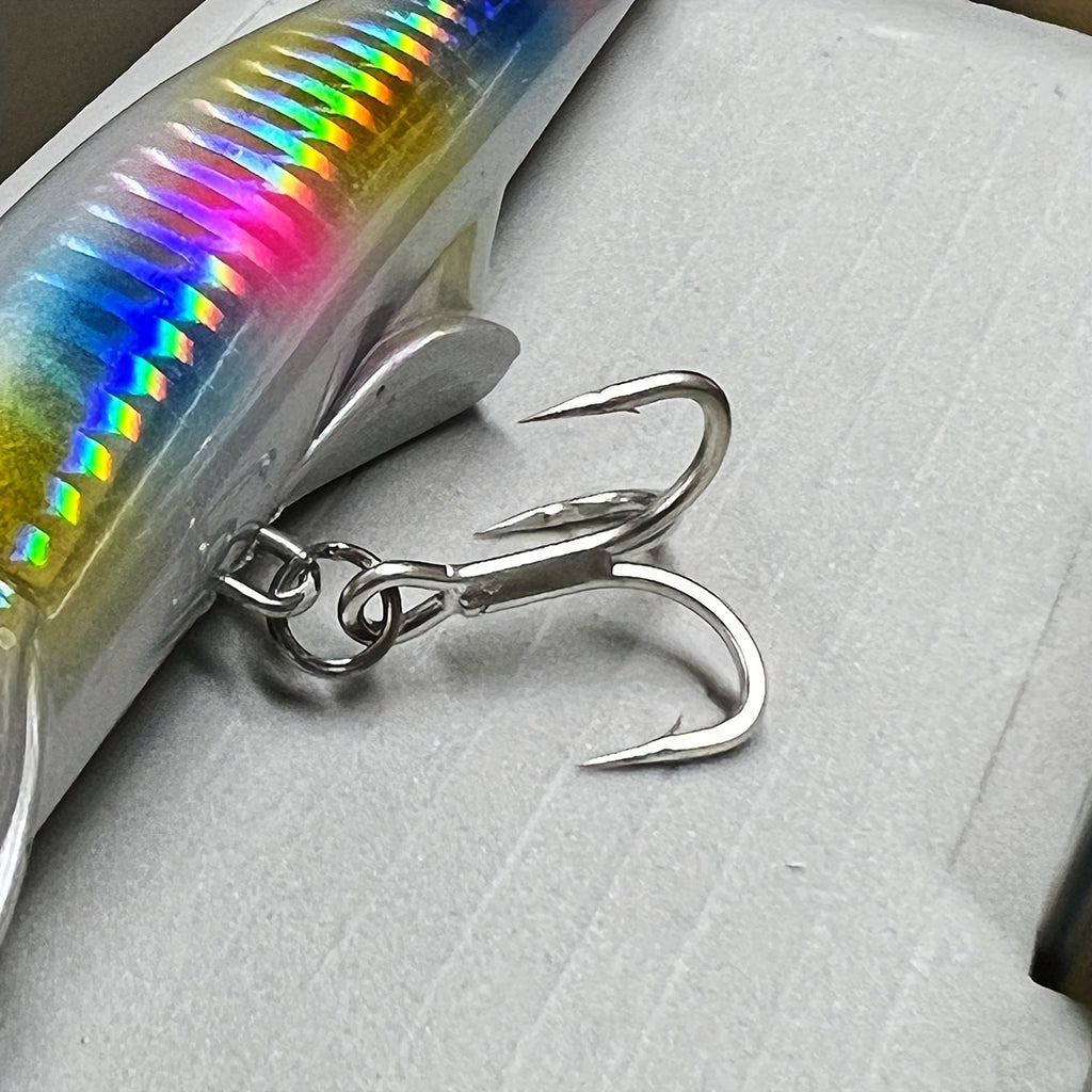 Saltwater Fishing Lures Kit Surf Fishing Striped Bass Lures Hard Bait Minnow Lures Jerkbait Fishing Lure Big Minnow Boat Fishing Deep Sea Fishing Bait Saltwater Large Bait for Big Fish Deep Sea Bass Tuna Spanish Mackerel 45g