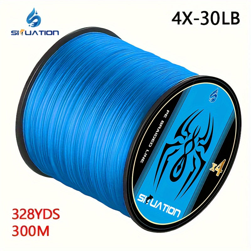 Ultimate PE Braided Fishing Line - 4x Blue, 300m/328yd, Strong & Smooth for Long Casting, Durable & Versatile for All Fish, Fishing Gear | Smooth Texture Line | Durable Fishing Line
