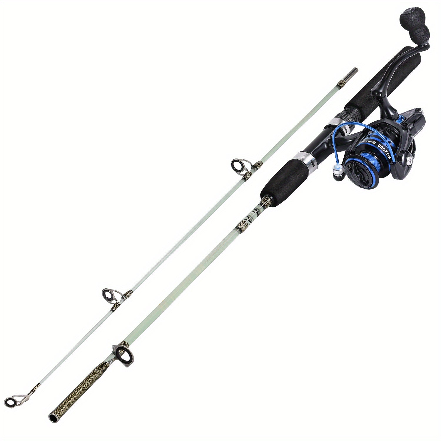[1.8M/2.1M Fishing Combo] Sougayilang 1.8M/2.1M Fishing Rod & Reel Combo | Durable Resin, Ambidextrous, Moderate Action | 5.2:1 Drag Ratio Spincasting Set for Freshwater & Saltwater, Colorful Rods with Black Handles, Ergonomi