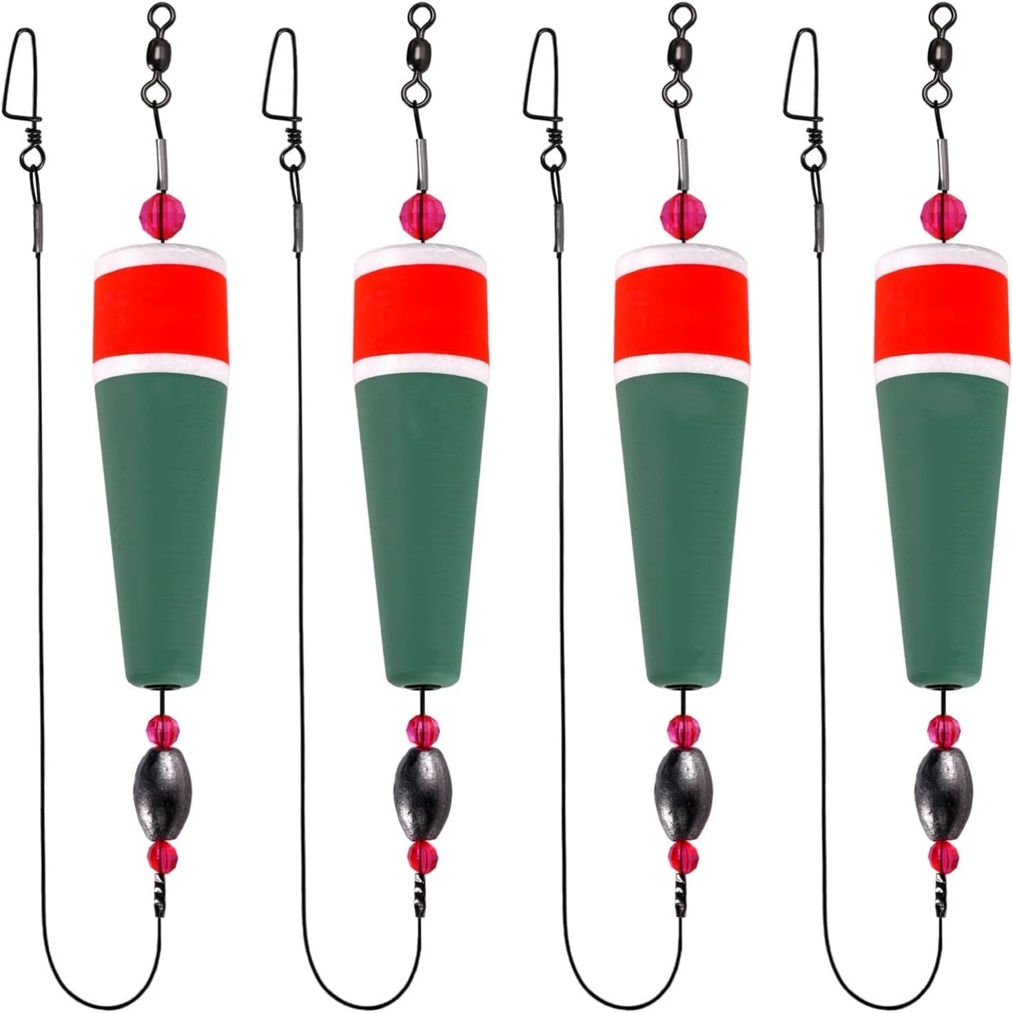 4pcs Fishing Floats Rigs Popping Corks for Saltwater Freshwater Rattle Weighted Bobbers Fishing Tackle 2/3/4/5in Colored Float