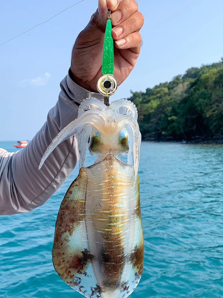 Fish Lure Light with Hook High Brightness Display LED Sea Glowing Fishing Squid Octopus Lamp Fishing Tackle Gear