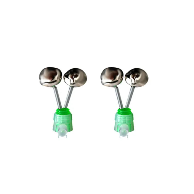 Plastic Fishing Bells Clips Night Fishing Rod Fish Bite Bait Alarm Indicator with Dual Alert Bells Outdoor Fishing Rod Tip Clips