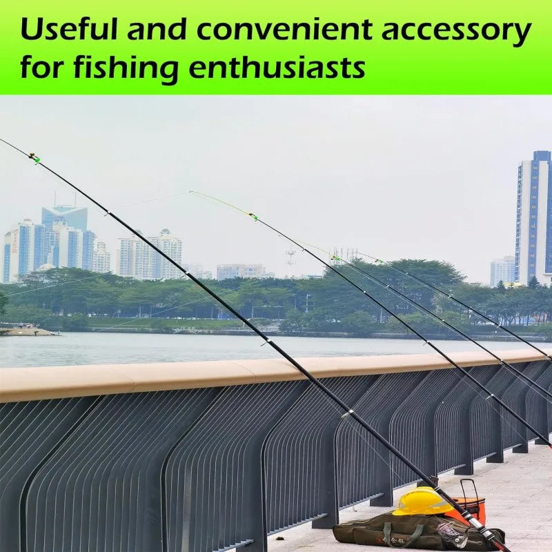 Plastic Fishing Bells Clips Night Fishing Rod Fish Bite Bait Alarm Indicator with Dual Alert Bells Outdoor Fishing Rod Tip Clips