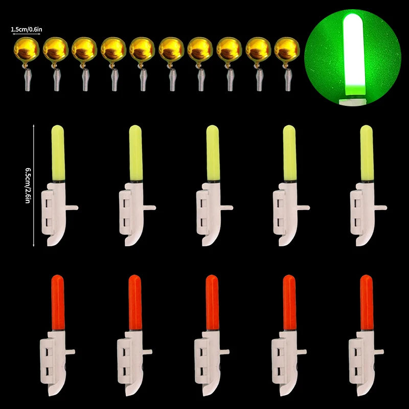 5pcs Electronic Fishing Light Stick Rod Bells Luminous Fishing Float LED CR425（Battery without）USB Charge Fish Bite Alarm Tackle