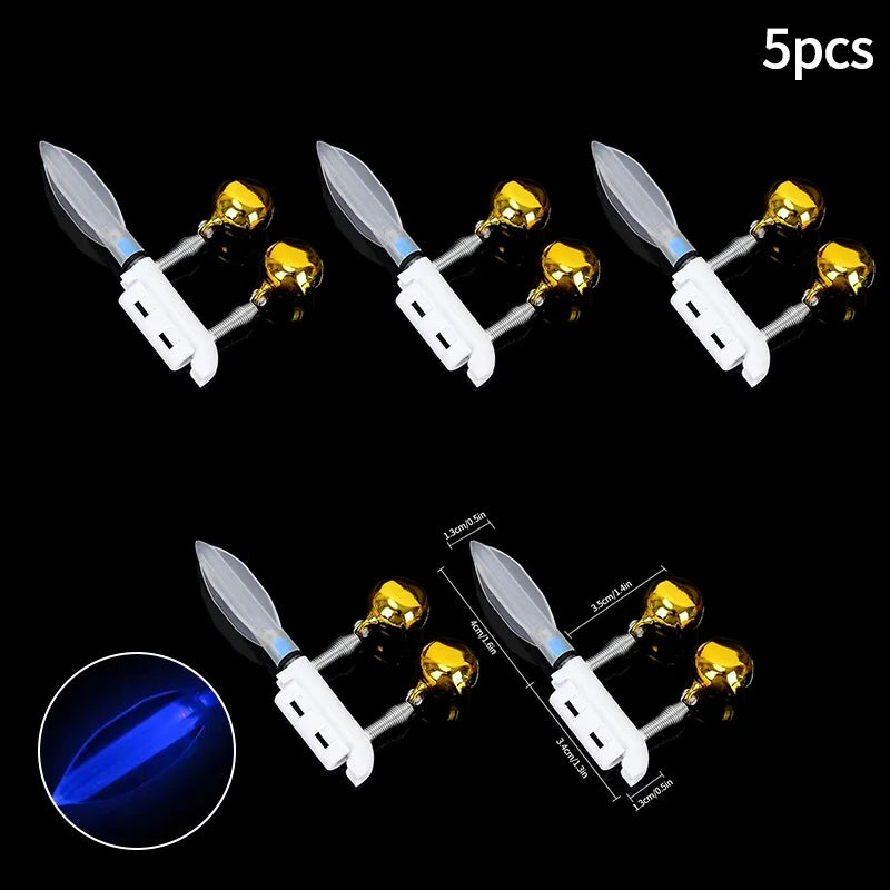 5pcs Electronic Fishing Light Stick Rod Bells Luminous Fishing Float LED CR425（Battery without）USB Charge Fish Bite Alarm Tackle
