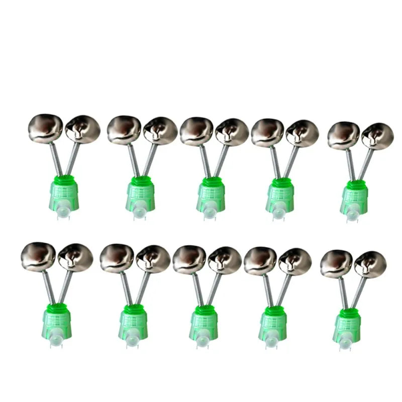 Plastic Fishing Bells Clips Night Fishing Rod Fish Bite Bait Alarm Indicator with Dual Alert Bells Outdoor Fishing Rod Tip Clips