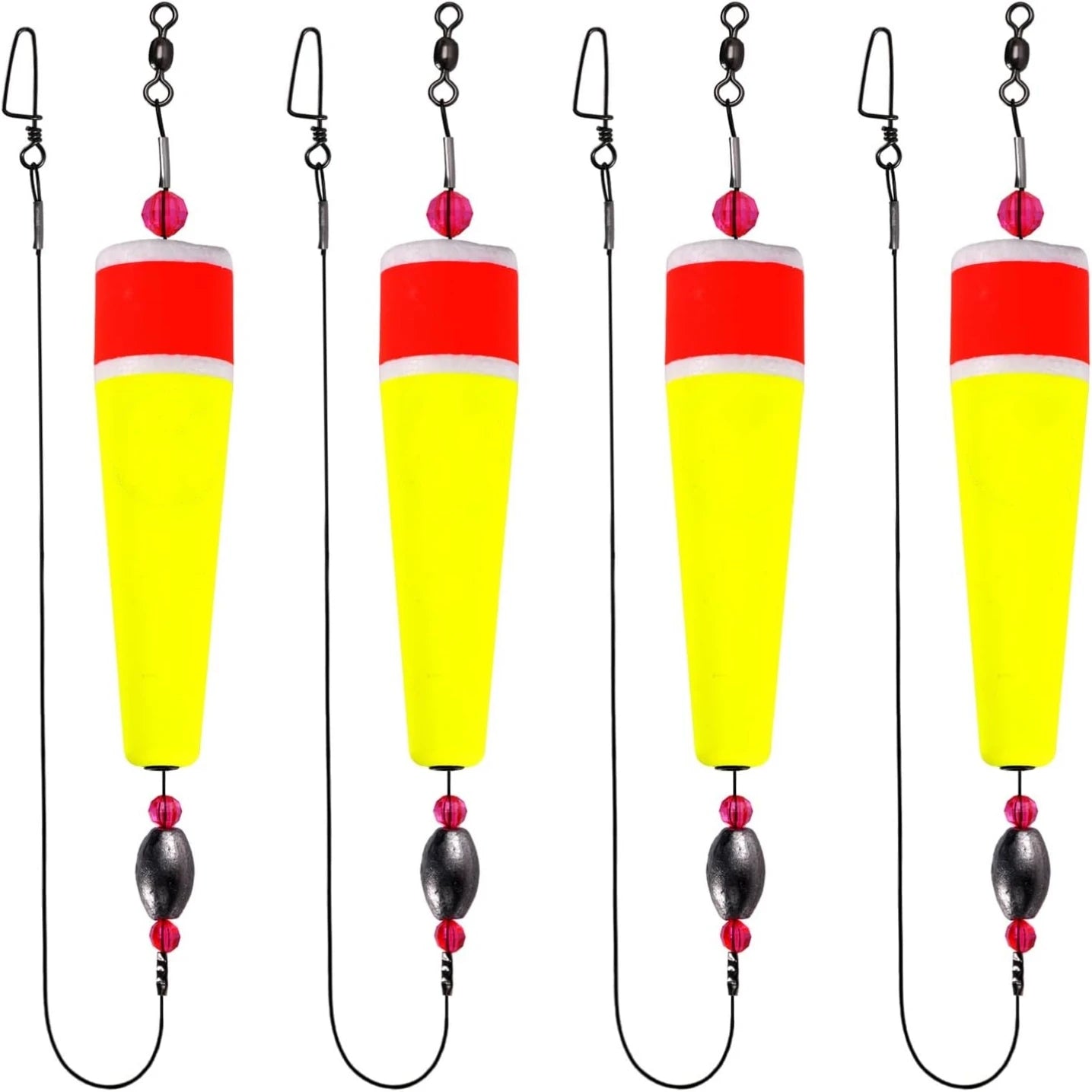 4pcs Fishing Floats Rigs Popping Corks for Saltwater Freshwater Rattle Weighted Bobbers Fishing Tackle 2/3/4/5in Colored Float
