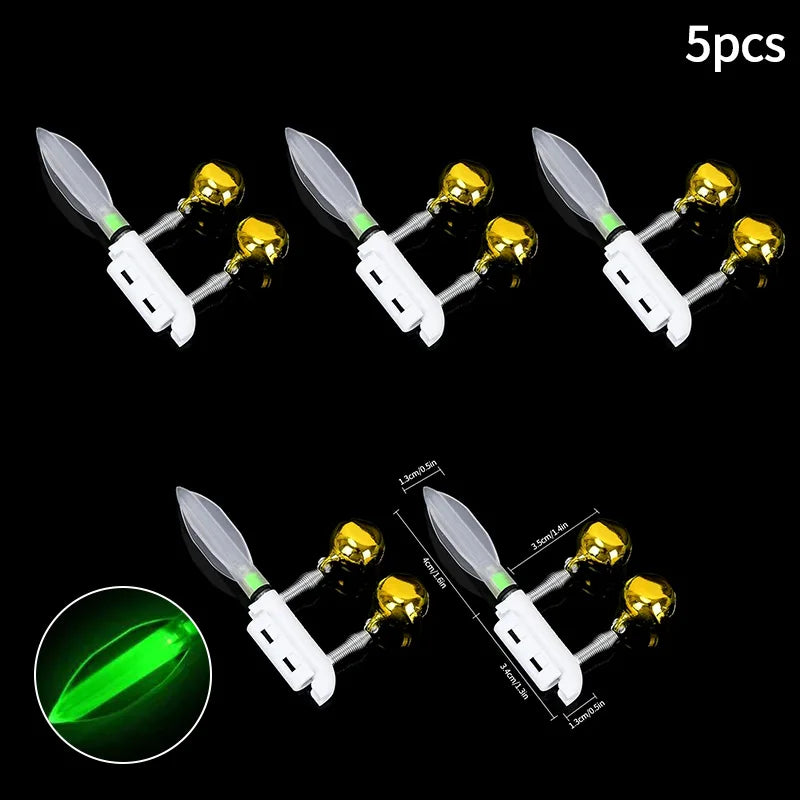 5pcs Electronic Fishing Light Stick Rod Bells Luminous Fishing Float LED CR425（Battery without）USB Charge Fish Bite Alarm Tackle