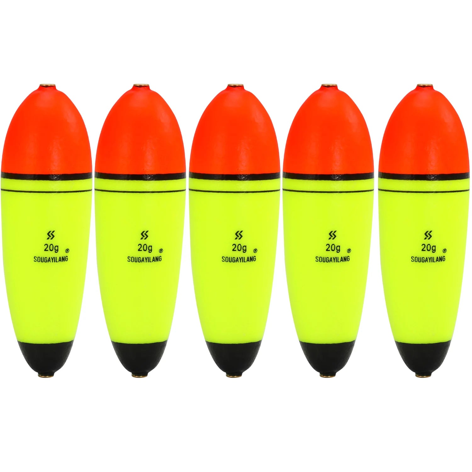 Sougayilang 5Pcs EVA Fishing Float Light Stick Foam Plastic Sea Rock Fishing Striking Floats for 10-100g Lure Weight