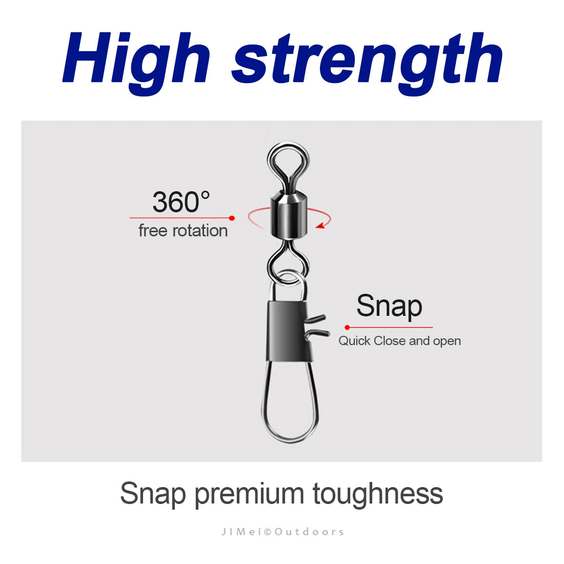 FishTrip Fishing Swivel Snap Interlock Snap with Rolling Swivel 50 100Pack Stainless Steel Cross Lock Snap Sea Fishing Connector