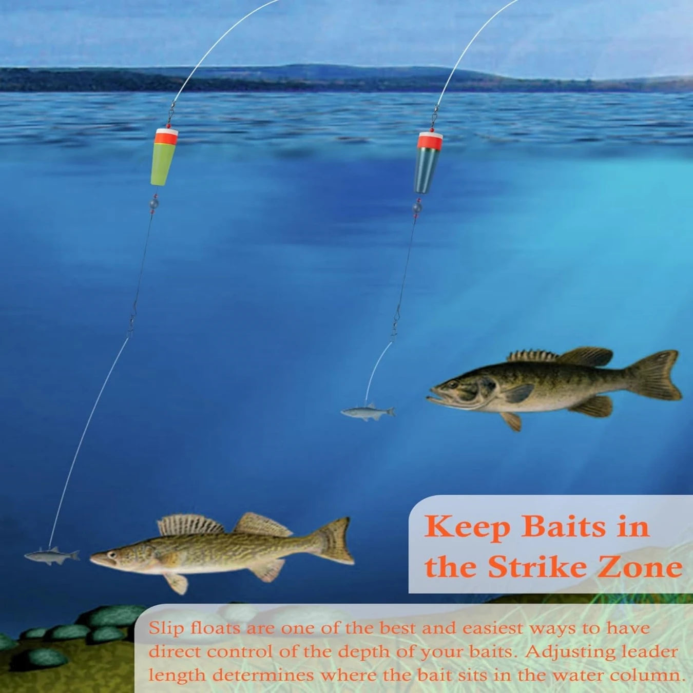 4pcs Fishing Floats Rigs Popping Corks for Saltwater Freshwater Rattle Weighted Bobbers Fishing Tackle 2/3/4/5in Colored Float