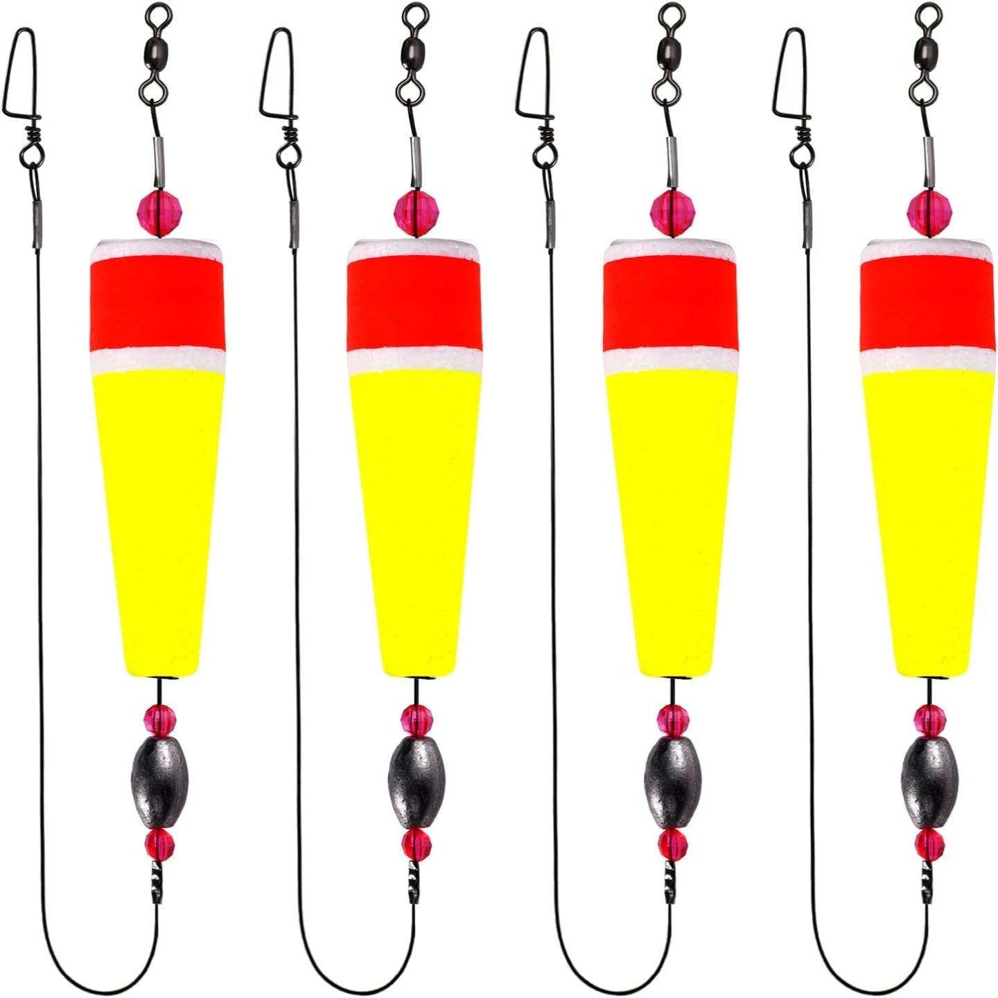 4pcs Fishing Floats Rigs Popping Corks for Saltwater Freshwater Rattle Weighted Bobbers Fishing Tackle 2/3/4/5in Colored Float