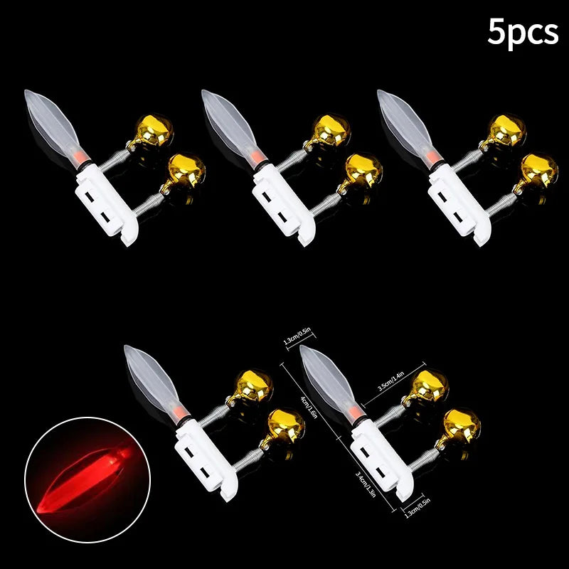 5pcs Electronic Fishing Light Stick Rod Bells Luminous Fishing Float LED CR425（Battery without）USB Charge Fish Bite Alarm Tackle