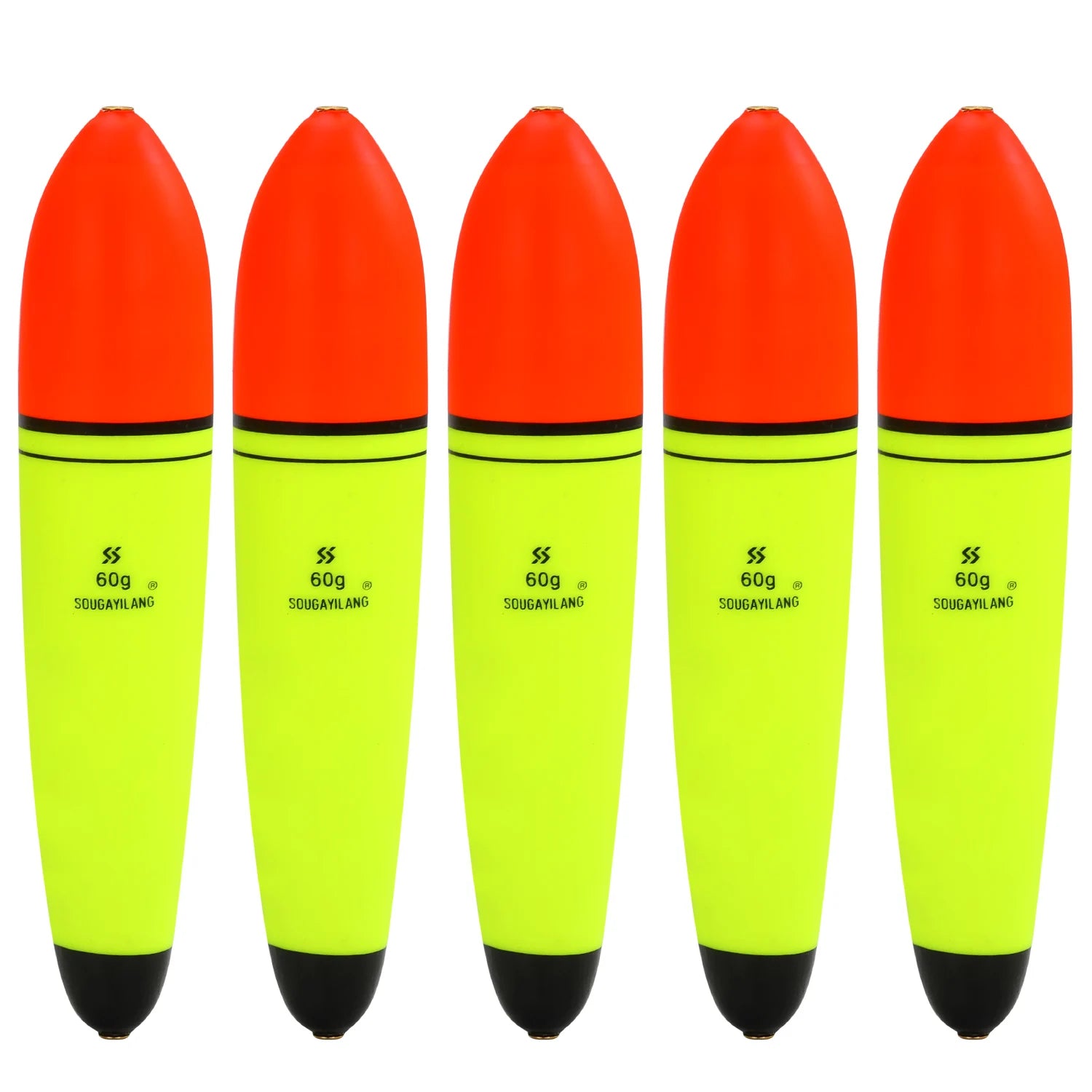Sougayilang 5Pcs EVA Fishing Float Light Stick Foam Plastic Sea Rock Fishing Striking Floats for 10-100g Lure Weight
