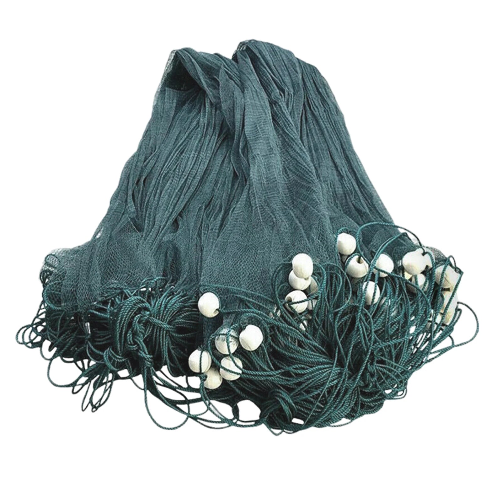 33 FT Handmade Fishing Cast Net Mesh Cast Nylon Net Fishing Equipment Hand Cast Netting with PVC Foam Float For Lake Sea River
