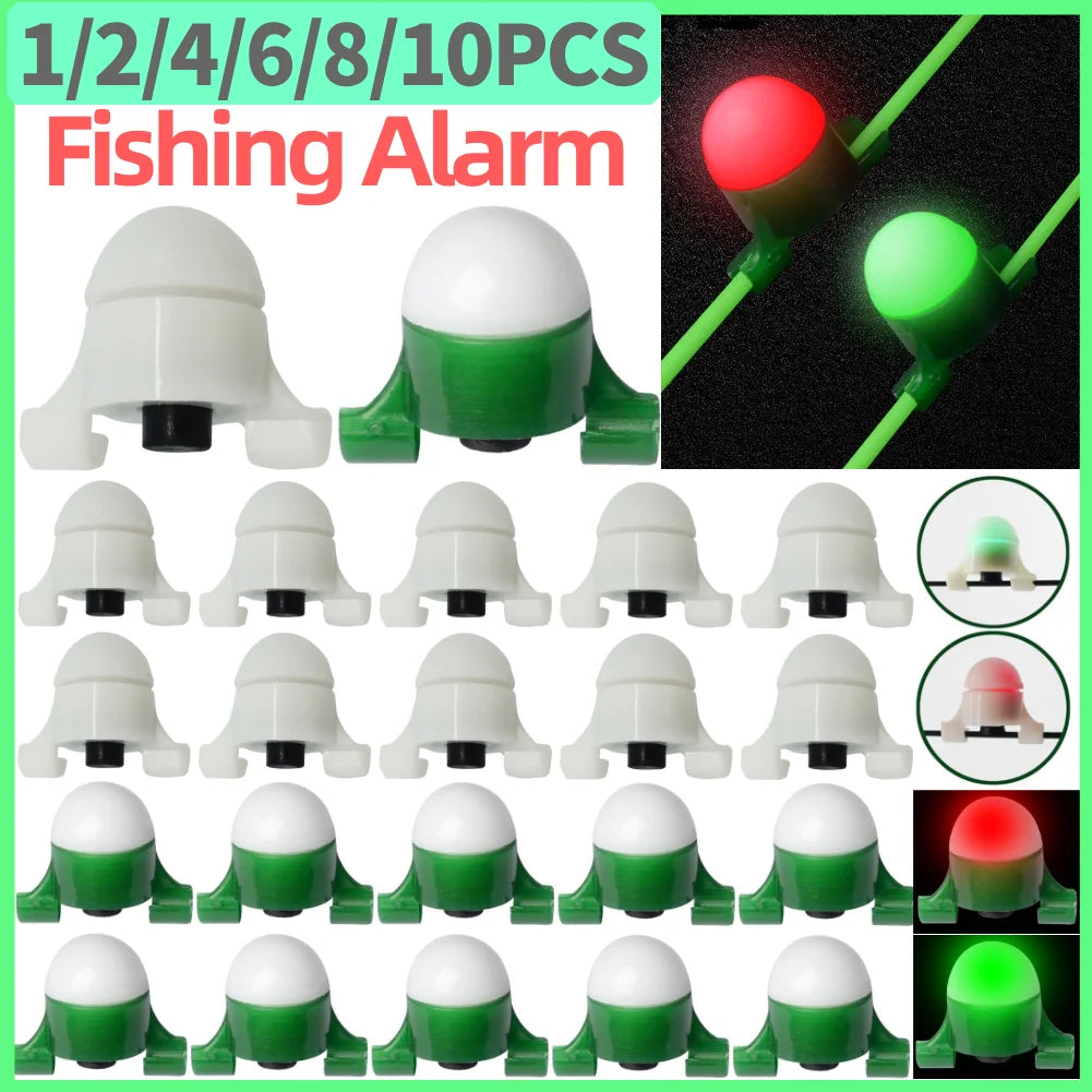 LED Night Fishing Alarm Light Fishing Bite Rod Tip Clip Bell Smart Reminder Bite Alarm for Outdoor Daytime Night Fishing