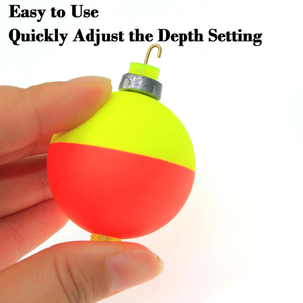 Fishing Bobbers Floats  Foam Snap on Float Weighted Bobbers  Fishing Push Button Snap-on Bobbers Spring Oval Fishing Floats