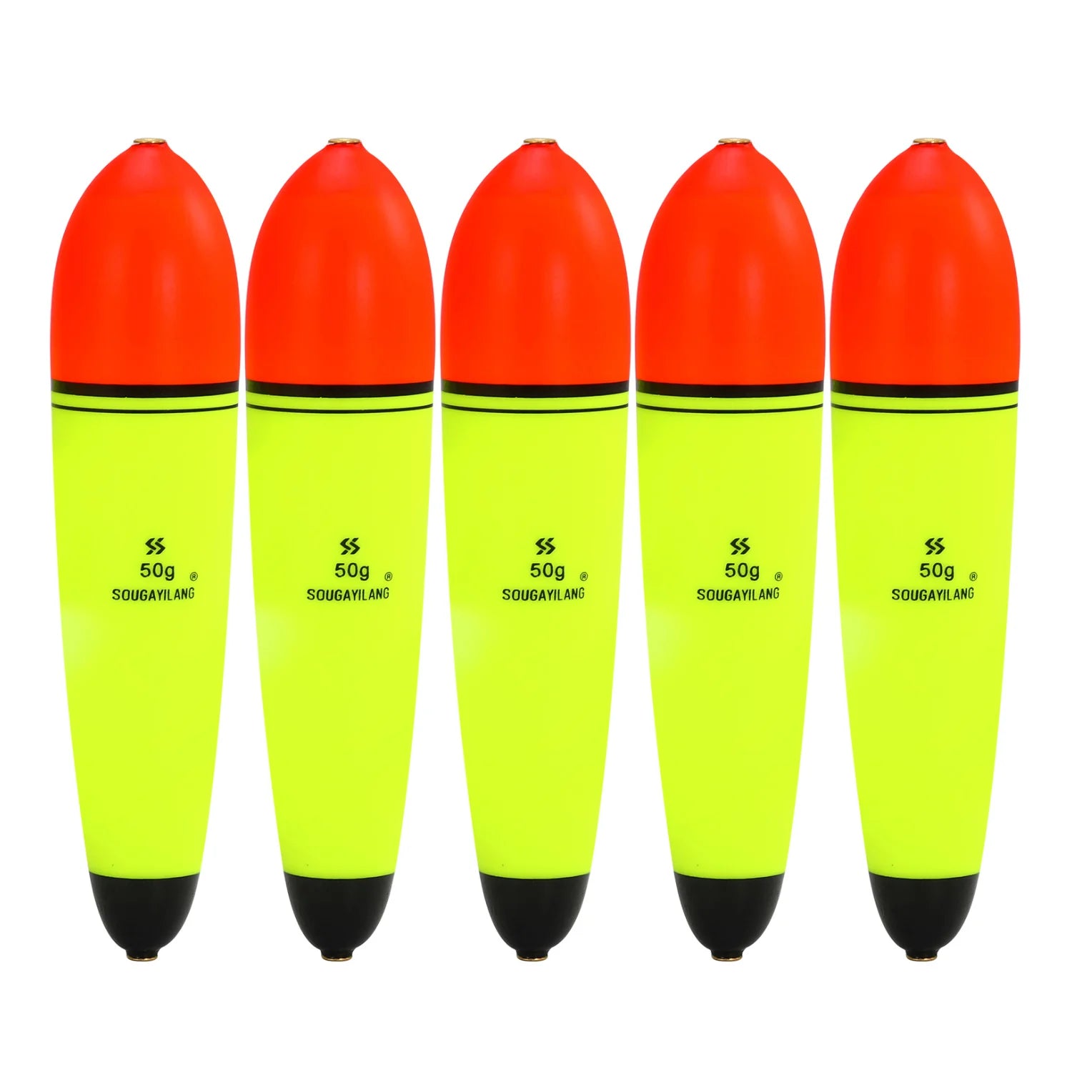 Sougayilang 5Pcs EVA Fishing Float Light Stick Foam Plastic Sea Rock Fishing Striking Floats for 10-100g Lure Weight