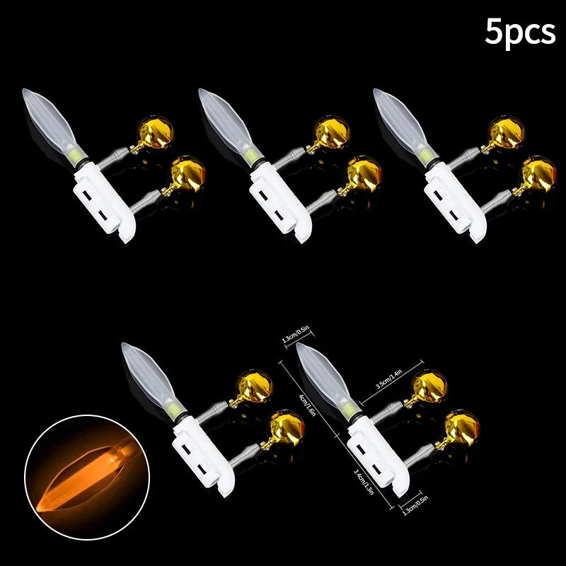 5pcs Electronic Fishing Light Stick Rod Bells Luminous Fishing Float LED CR425（Battery without）USB Charge Fish Bite Alarm Tackle
