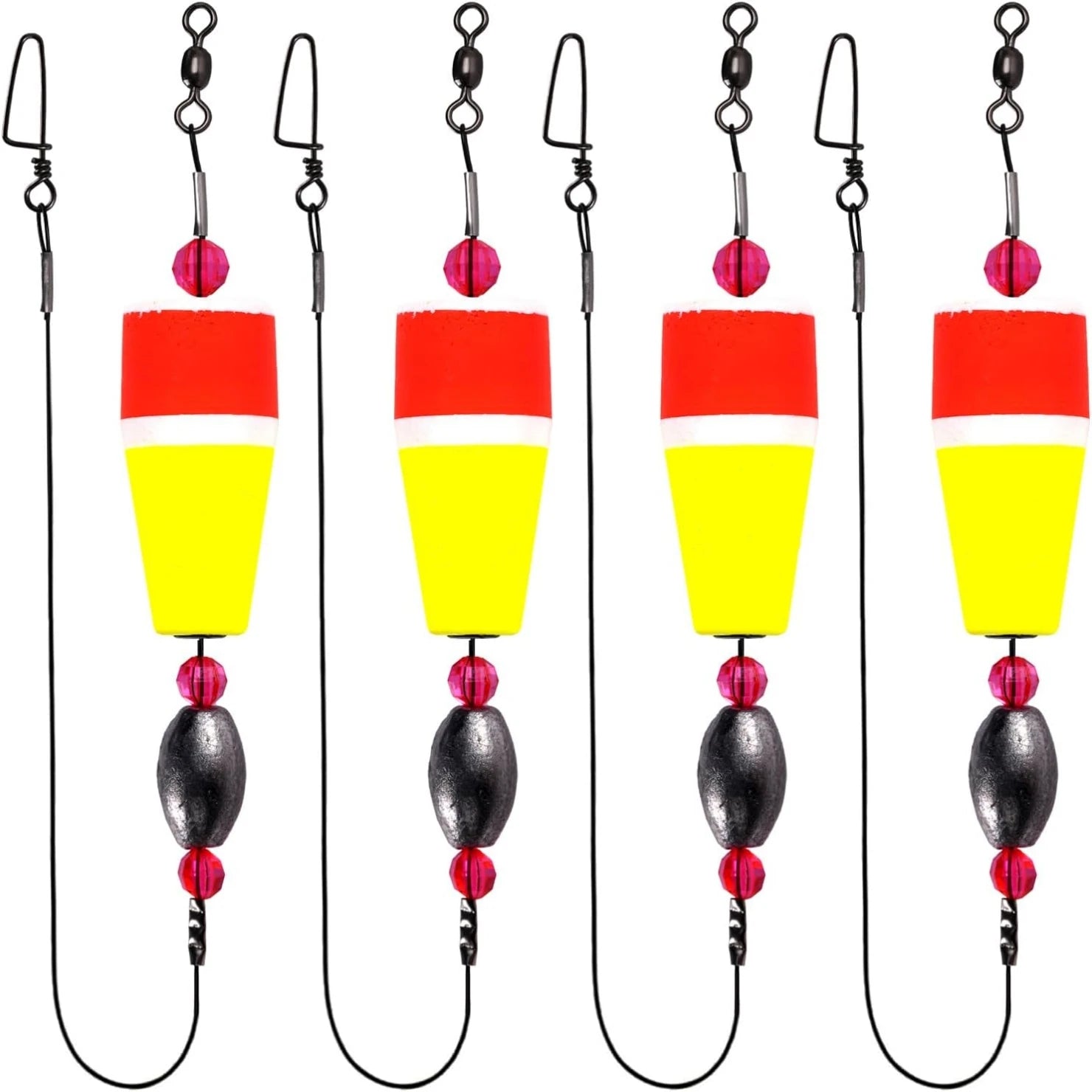 4pcs Fishing Floats Rigs Popping Corks for Saltwater Freshwater Rattle Weighted Bobbers Fishing Tackle 2/3/4/5in Colored Float