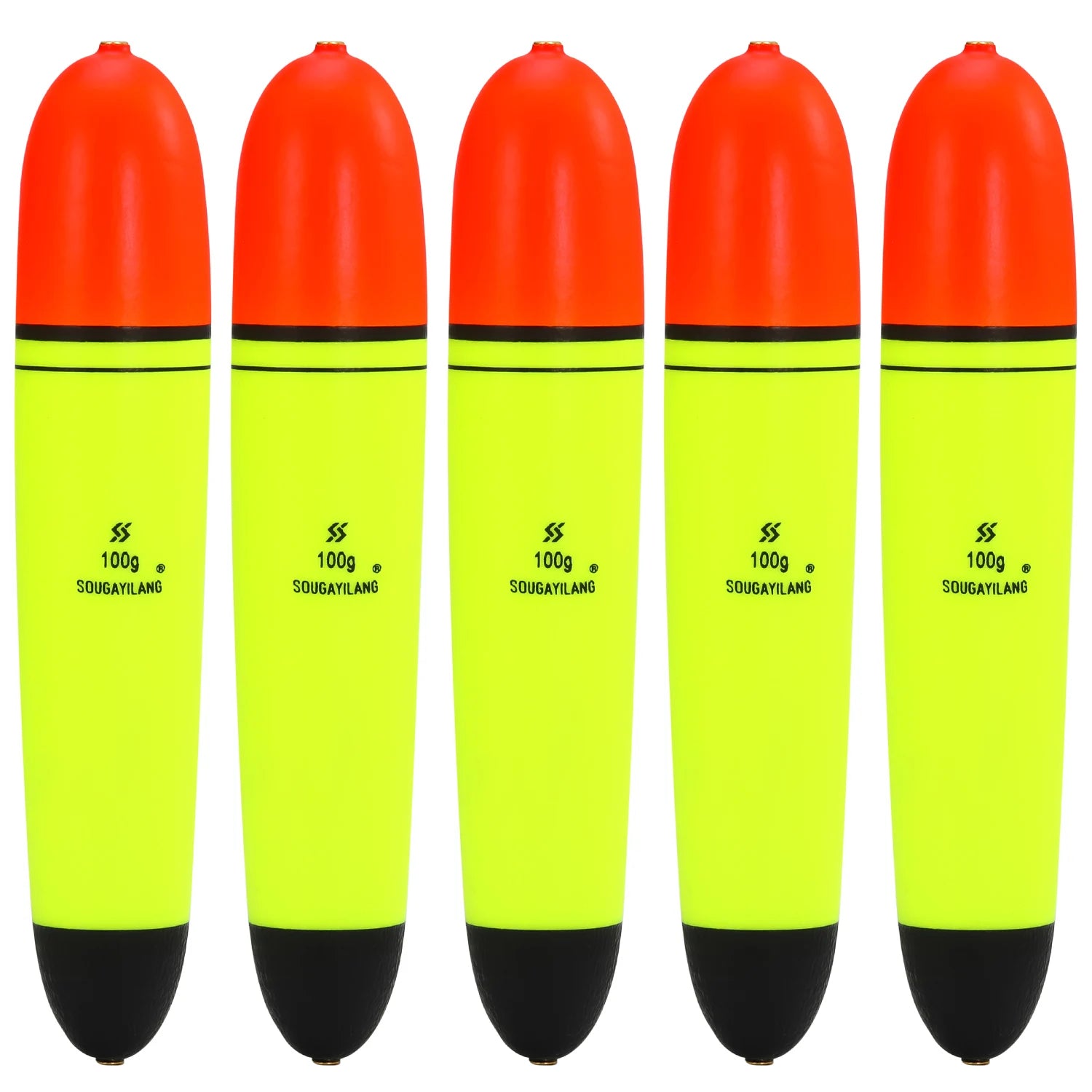 Sougayilang 5Pcs EVA Fishing Float Light Stick Foam Plastic Sea Rock Fishing Striking Floats for 10-100g Lure Weight