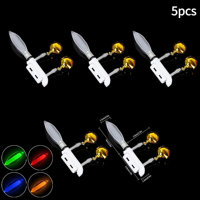 5pcs Electronic Fishing Light Stick Rod Bells Luminous Fishing Float LED CR425（Battery without）USB Charge Fish Bite Alarm Tackle