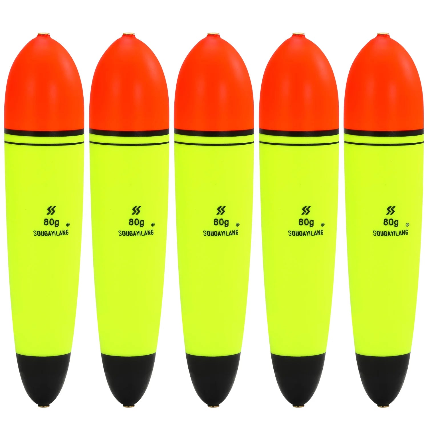 Sougayilang 5Pcs EVA Fishing Float Light Stick Foam Plastic Sea Rock Fishing Striking Floats for 10-100g Lure Weight