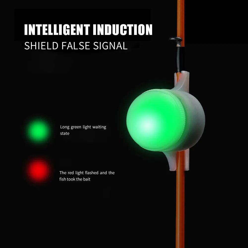 LED Night Fishing Alarm Light Fishing Bite Rod Tip Clip Bell Smart Reminder Bite Alarm for Outdoor Daytime Night Fishing