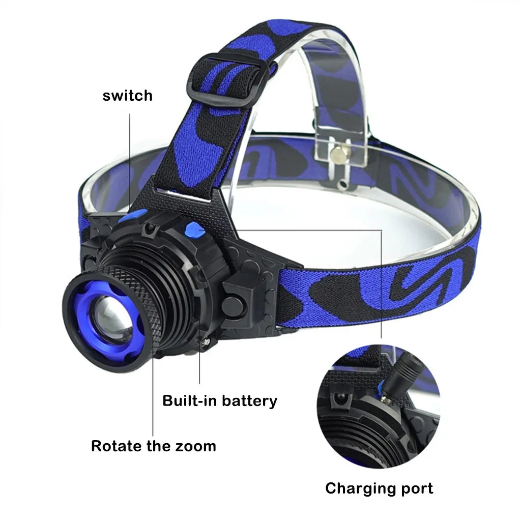 lamp Strong Rechargeable FlashlightPowerful Outdoor Waterproof light Battery Fishing Torch Frontal Climb