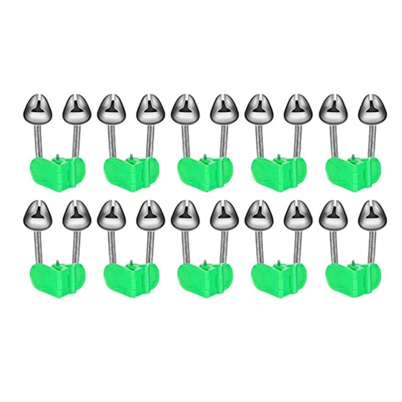 Plastic Fishing Bells Clips Night Fishing Rod Fish Bite Bait Alarm Indicator with Dual Alert Bells Outdoor Fishing Rod Tip Clips