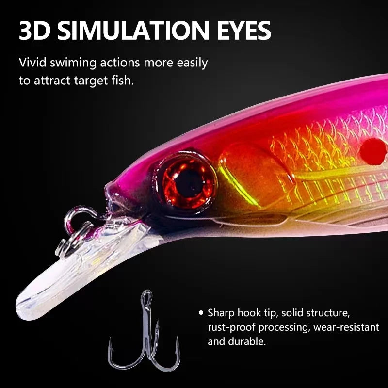 Rooblinos 1PCS New Pesca Fishing Lures Laser Minnow Hard Bait 110mm 13g Slowly Sinking Quality Professional Crankbait Jerkbait