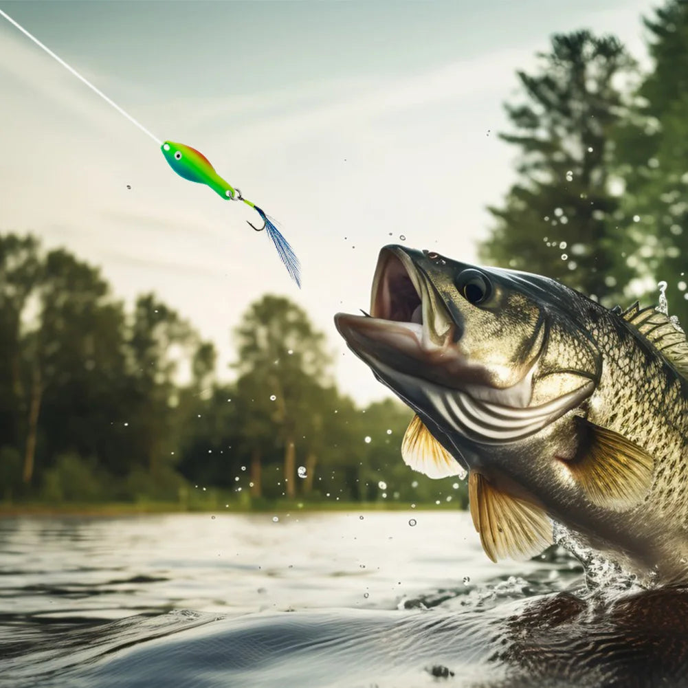 10Pcs Metal Blade Fishing Lures 360 Degree Rotating Crank Spinner Baits Feather Tail Spinner Spoon Hard Bait Fishing Accessories