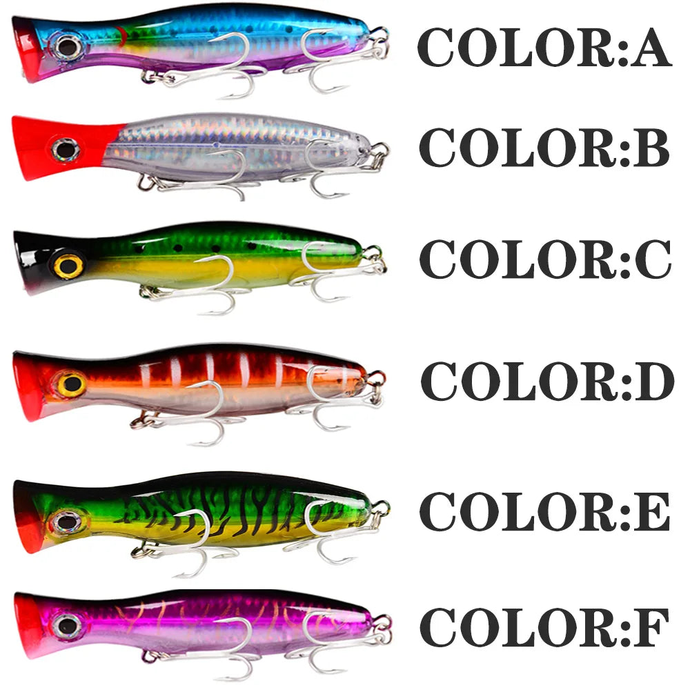 PROBEROS 1pc 13cm 43g Popper Fishing Lure Hard Artificial Bait with 2 Treble Hooks Carp Fishing Lures Wobbler,Luya bait
