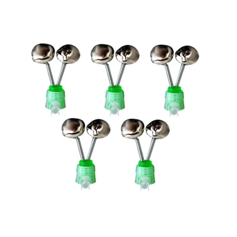 Plastic Fishing Bells Clips Night Fishing Rod Fish Bite Bait Alarm Indicator with Dual Alert Bells Outdoor Fishing Rod Tip Clips
