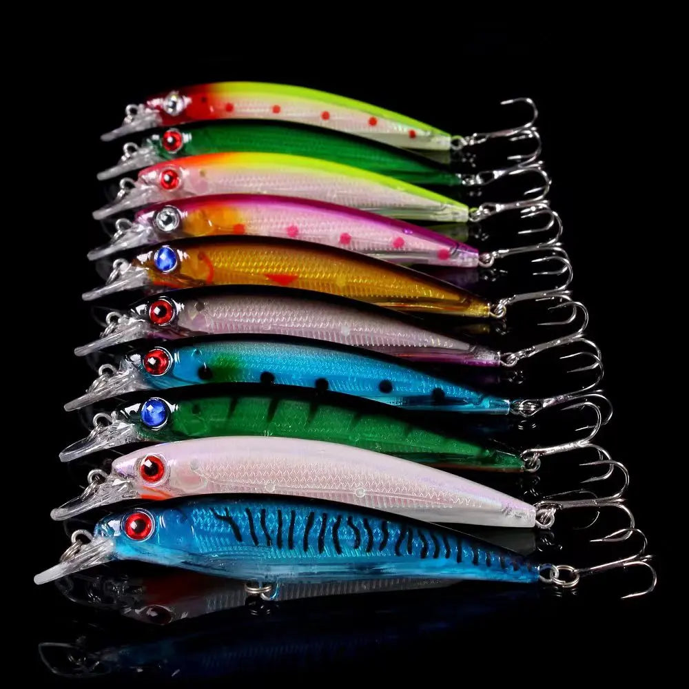 Rooblinos 1PCS New Pesca Fishing Lures Laser Minnow Hard Bait 110mm 13g Slowly Sinking Quality Professional Crankbait Jerkbait